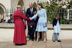 Brytyjska rodzina królewska na wielkanocnym nabożeństwie