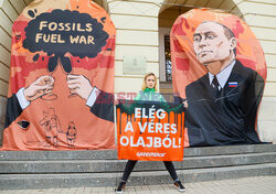 Akcja Greenpeace przed amasadą Węgier