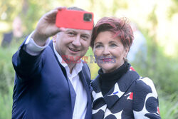 Jolanta i Aleksander Kwasniewscy w Pabianicach