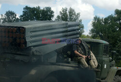 Wojna w Ukrainie - wyrzutnie rakiet Grad BM-21
