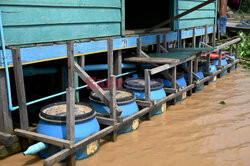 Pływające domy w Kambodży
