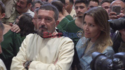 Antonio Banderas i Nicole Kimpel na procesji w Maladze