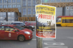 Protest taksówkarzy w Warszawie