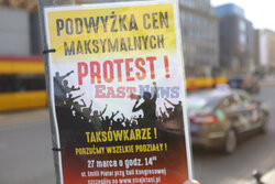 Protest taksówkarzy w Warszawie