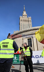 Protest taksówkarzy w Warszawie