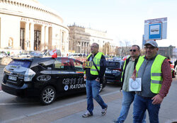 Protest taksówkarzy w Warszawie