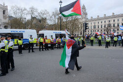 Demonstracje zwolenników Izraela i Palestyny w Londynie