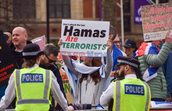 Demonstracje zwolenników Izraela i Palestyny w Londynie