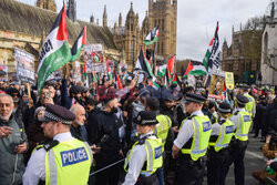 Demonstracje zwolenników Izraela i Palestyny w Londynie
