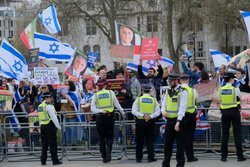 Demonstracje zwolenników Izraela i Palestyny w Londynie