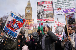 Demonstracje zwolenników Izraela i Palestyny w Londynie