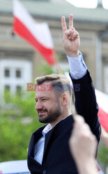 Aleksander Miszalski i Rafał Trzaskowski na spotkaniu wyborczym w Krakowie