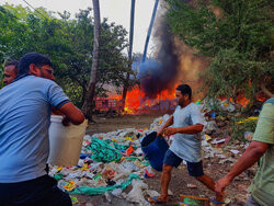 Ogromny pożar slumsów w Kalkucie