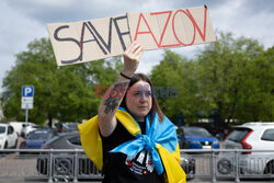Protest krewnych obrońców Azovstalu