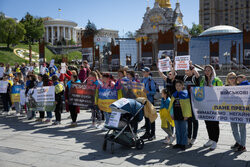 Kijów Protest przeciwko nowej ustawie mobilizacyjnej 