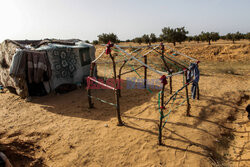Obóz nielegalnych migrantów w Tunezji