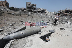 Izraelski niewybuch w ruinach obozu Nusairat