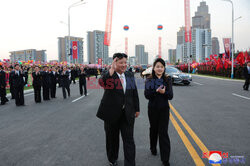 Kim Dzong Un z córką na otwarciu nowej ulicy