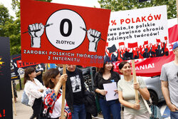 Protest twórców filmowych przed Sejmem ws. tantiem