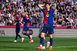 Robert Lewandowski strzelił gola podczas meczu FC Barcelona - Deportivo Alaves