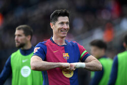 Robert Lewandowski strzelił gola podczas meczu FC Barcelona - Deportivo Alaves