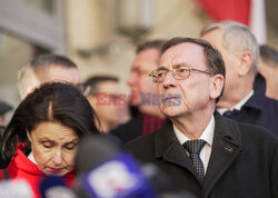 Konferencja Jarosława Kaczyńskiego przed Prokuraturą Okręgową