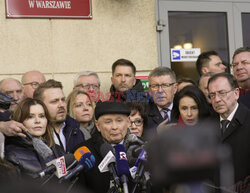 Konferencja Jarosława Kaczyńskiego przed Prokuraturą Okręgową