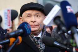 Konferencja Jarosława Kaczyńskiego przed Prokuraturą Okręgową