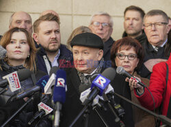 Konferencja Jarosława Kaczyńskiego przed Prokuraturą Okręgową