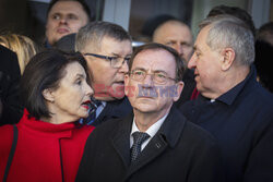 Konferencja Jarosława Kaczyńskiego przed Prokuraturą Okręgową
