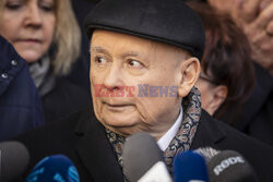 Konferencja Jarosława Kaczyńskiego przed Prokuraturą Okręgową