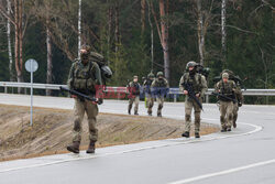 Amerykańscy żołnierze na poligonie Podbrodzie na Litwie