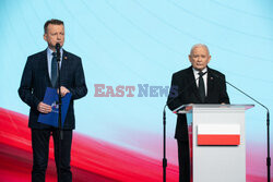 Konferencja prasowa Jaroslawa Kaczynskiego i Mariusza Blaszczaka