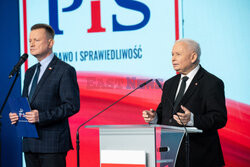 Konferencja prasowa Jaroslawa Kaczynskiego i Mariusza Blaszczaka