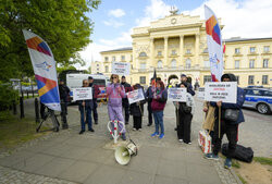 Protest w obronie kupców z hali przy Modlińskiej 6D