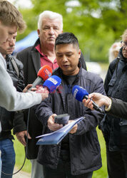 Protest w obronie kupców z hali przy Modlińskiej 6D