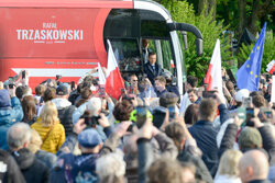 Rafał Trzaskowski na Starym Rynku w Łodzi