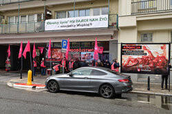 Protest pod kliniką aborcyjną Abotak