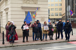 Protest pod kliniką aborcyjną Abotak