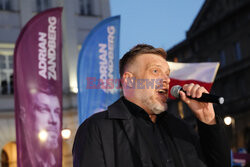 Przedwyborczy wiec kandydata Partii Razem na prezydenta Adriana Zandberga