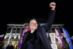 Przedwyborczy wiec kandydata Partii Razem na prezydenta Adriana Zandberga