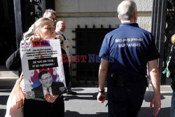 Protest Extinction Rebellion przed bankiem BNP Paribas