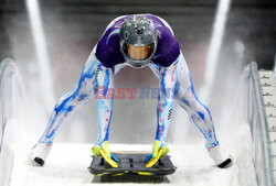 IO Mediolan-Cortina 2026: Vladyslav Heraskevych w kasku z ukraińskimi sportowcami poległymi w wojnie