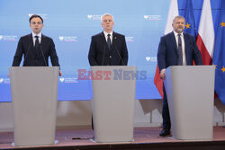 Konferencja ministrów: Domańskiego, Żurka i Siemoniaka