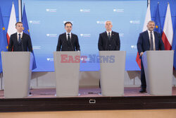 Konferencja ministrów: Domańskiego, Żurka i Siemoniaka