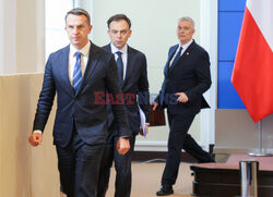 Konferencja ministrów: Domańskiego, Żurka i Siemoniaka