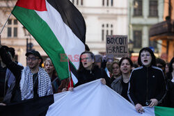 Demonstracja "Solidarnie z palestyńskimi więźniami" w Krakowie