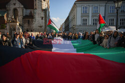 Demonstracja "Solidarnie z palestyńskimi więźniami" w Krakowie