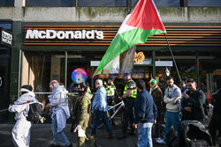 Protest z okazji Dnia Więźniów Palestyńskich w Rotterdamie