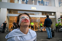 Protest z okazji Dnia Więźniów Palestyńskich w Rotterdamie